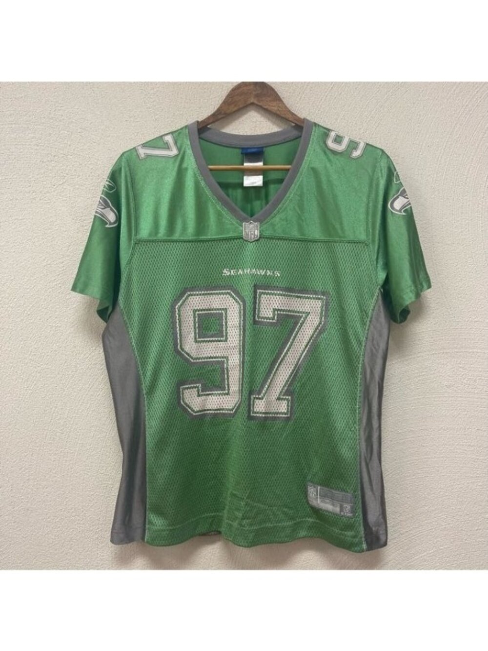 Reebok Women's Seattle Seahawks Kerney Green & Silver Jersey Size Large